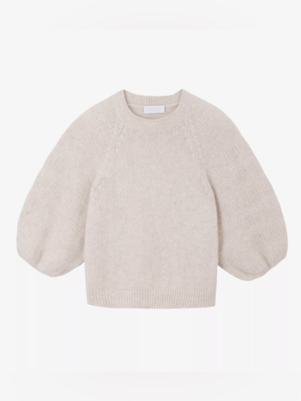 The White Company Soft Cream Balloon-Sleeve Crew Sweater